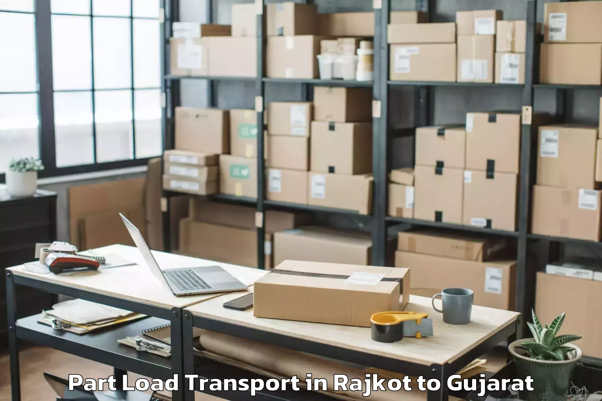 Quality Rajkot to Lunawada Part Load Transport